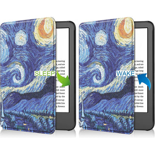 Husa pentru Kindle Paperwhite 2024 (12th gen), Signature Edition sau Kindle Colorsoft Signature Edition, 7", Sigloo, Slim, functie sleep/wake-up, Abstract