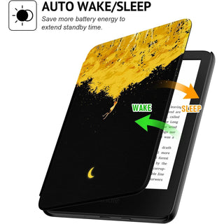Husa pentru Kindle Paperwhite 2024 (12th gen), Signature Edition sau Kindle Colorsoft Signature Edition, 7", Sigloo, Slim, functie sleep/wake-up, Between sun and moon