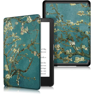 Husa pentru Kindle Paperwhite 2024 (12th gen), Signature Edition sau Kindle Colorsoft Signature Edition, 7", Sigloo, Slim, functie sleep/wake-up, Cires Inflorit