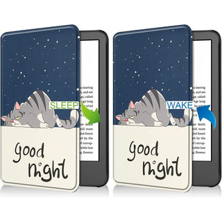 Husa pentru Kindle Paperwhite 2024 (12th gen), Signature Edition sau Kindle Colorsoft Signature Edition, 7", Sigloo, Slim, functie sleep/wake-up, Good Night