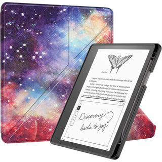 Husa Slim Sigloo pentru Kindle Scribe 10.2 inci (2022 & 2024) - Suport tip Origami, Piele PU, Suport Stilou, Functie Auto Sleep/Wake, model Cer Instelat