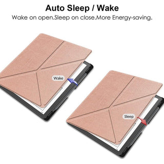 Husa Slim Sigloo pentru Kindle Scribe 10.2 inci (2022 & 2024) - Suport tip Origami, Piele PU, Suport Stilou, Functie Auto Sleep/Wake, model Golden