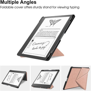 Husa Slim Sigloo pentru Kindle Scribe 10.2 inci (2022 & 2024) - Suport tip Origami, Piele PU, Suport Stilou, Functie Auto Sleep/Wake, model Golden