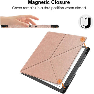 Husa Slim Sigloo pentru Kindle Scribe 10.2 inci (2022 & 2024) - Suport tip Origami, Piele PU, Suport Stilou, Functie Auto Sleep/Wake, model Golden