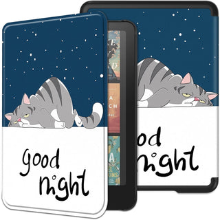 Husa Slim Sigloo pentru Kindle Scribe 10.2 inci (2022 & 2024) - Piele PU, Curea de Mana, Suport Stilou, Functie Auto Sleep/Wake, model Good Night