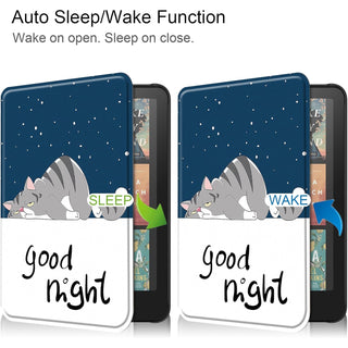 Husa Slim Sigloo pentru Kindle Scribe 10.2 inci (2022 & 2024) - Piele PU, Curea de Mana, Suport Stilou, Functie Auto Sleep/Wake, model Good Night
