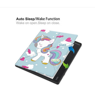 Husa Slim Sigloo pentru Kindle Scribe 10.2 inci (2022 & 2024) - Suport tip Origami, Piele PU, Suport Stilou, Functie Auto Sleep/Wake, model Unicorn