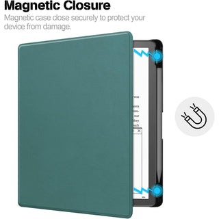 Husa Slim Sigloo pentru Kindle Scribe 10.2 inci (2022 & 2024) - Piele PU, Suport Stilou, Functie Auto Sleep/Wake, culoare Pine Green