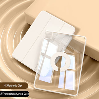 Husa premium Sigloo 2 in 1, pentru Apple Ipad Air 11, Air 5, Air 4, (11/10.9 Inch), Dual Layer Magnetic, interior detasabil, multiple unghiuri de vizualiazizare, piele sintetica, Crem