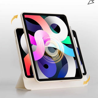Husa premium Sigloo 2 in 1, pentru Apple Ipad Air 11, Air 5, Air 4, (11/10.9 Inch), Dual Layer Magnetic, interior detasabil, multiple unghiuri de vizualiazizare, piele sintetica, Crem