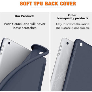 Husa pentru tableta iPAD Air11 2024, iPAD Air 5/4, 10.9, model 2022/2021/2020, 10.9 inch, Sigloo, interior de piele sintetica, spatele din silicon, rezistent la socuri, Dark Blue