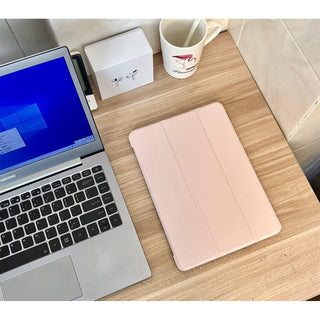 Husa tableta pentru Ipad 7 / 8 / 9 10.2", Sigloo, interior de piele sintetica, spatele din policarbonat, rezistent la socuri, Pink