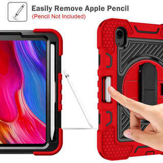 Husa premium Sigloo pentru Apple iPad Mini 7/6 (2024/2021), 8.3", Protectie Completa, Suport Creion, Stand built in, Curea Umar, Anti-Soc, Rosu