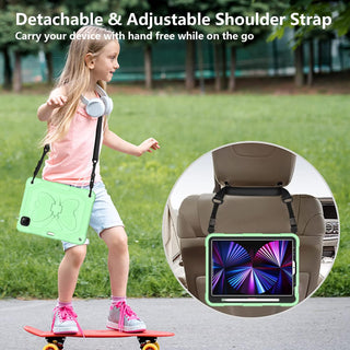 Husa premium Sigloo pentru Apple iPad Mini 7/6 (2024/2021), 8.3", Protectie Completa, Suport Creion, Stand Fluture, Curea Umar, Anti-Soc, Verde