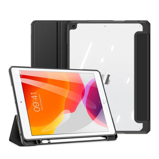 Husa pentru iPad 7/8 (10.2"), DuxDucis, Piele, Negru