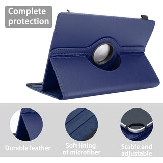 Husa rotativa 360 Sigloo, pentru Lenovo Tab M10 (3rd Gen)(TB-328), 10.1", Smart Cover, Piele Ecologica, Albastru Inchis