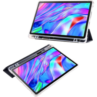 Husa premium pentru Lenovo Tab M10 Plus, 10.6", (3rd gen)(TB-125F/TB-128F), Sigloo, interior de piele sintetica, suport Smart Pen, spatele din policarbonat transparent, rezistent la socuri, Black
