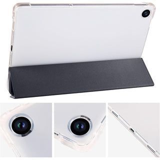 Husa premium pentru Lenovo Tab M10 Plus, 10.6", (3rd gen)(TB-125F/TB-128F), Sigloo, interior de piele sintetica, suport Smart Pen, spatele din policarbonat transparent, rezistent la socuri, Black