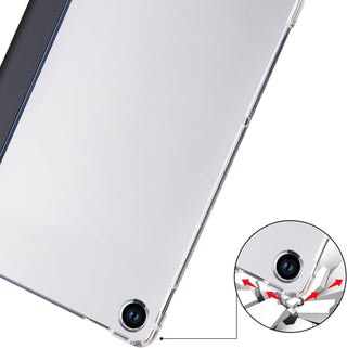 Husa premium pentru Lenovo Tab M10 Plus, 10.6", (3rd gen)(TB-125F/TB-128F), Sigloo, interior de piele sintetica, suport Smart Pen, spatele din policarbonat transparent, rezistent la socuri, Black
