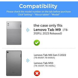 Husa Slim Sigloo, Smart Cover, Trifold, pentru tableta Lenovo Tab M9, TB-310FU, 9", Cires Inflorit