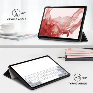 Husa Slim Sigloo, Smart Cover, Trifold, pentru tableta Lenovo Tab M9, TB-310FU, 9", Cires Inflorit