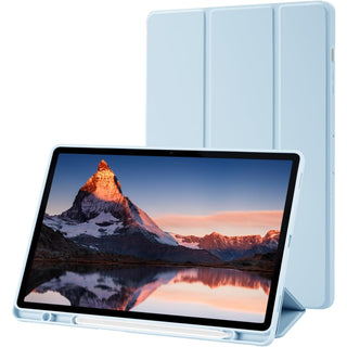 Husa premium pentru Samsung Galaxy Tab S9 / S9 Fe, 11 inch, Sigloo, UltraSlim tip stand functie sleep/wake-up si slot pentru S-Pen, Blue