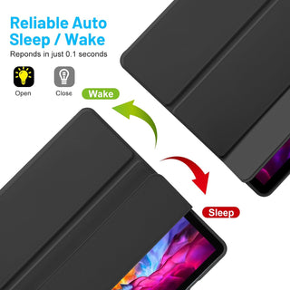 Husa premium pentru Samsung Galaxy Tab S9 / S9 Fe, 11 inch, Sigloo, UltraSlim tip stand functie sleep/wake-up si slot pentru S-Pen, Black