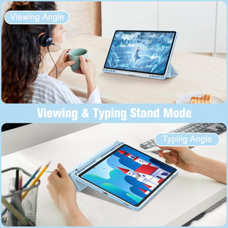 Husa premium pentru Samsung Galaxy Tab S10+/S10Fe+/S9+/S9Fe+, 12.4", Sigloo, interior de piele sintetica, suport Smart Pen, spatele din policarbonat transparent, rezistent la socuri, Pine Green