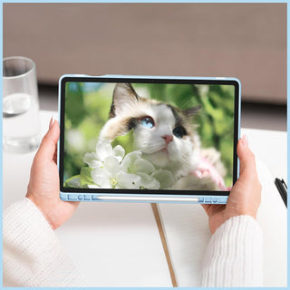 Husa premium pentru Samsung Galaxy Tab S10+/S10Fe+/S9+/S9Fe+, 12.4", Sigloo, interior de piele sintetica, suport Smart Pen, spatele din policarbonat transparent, rezistent la socuri, Pine Green