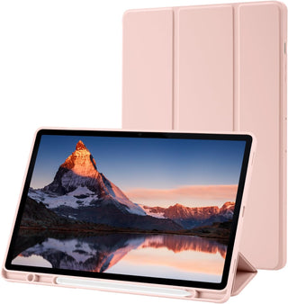 Husa premium pentru Samsung Galaxy Tab S9 / S9 Fe, 11 inch, Sigloo, UltraSlim tip stand functie sleep/wake-up si slot pentru S-Pen, Pink