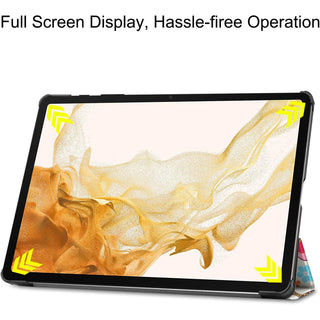 Husa pentru Samsung Galaxy Tab S10/S10FE/S9/S9Fe, 11", UltraSlim de tip stand, functie sleep/wake-up, Smart Cover, ColorFull Tree, Sigloo