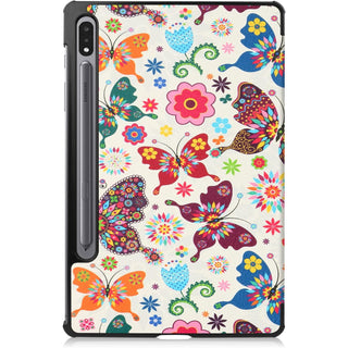 Husa pentru Samsung Galaxy Tab S10/S10FE/S9/S9Fe, 11", UltraSlim de tip stand, functie sleep/wake-up, Smart Cover, ColorFull Tree, Sigloo
