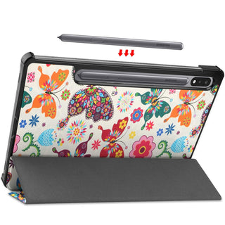 Husa pentru Samsung Galaxy Tab S10/S10FE/S9/S9Fe, 11", UltraSlim de tip stand, functie sleep/wake-up, Smart Cover, ColorFull Tree, Sigloo