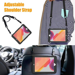 Pachet complet 360° Sigloo: Husă Shockproof Armor + Folie integrată pentru iPad 9/8/7 (2021/2020/2019) 10.2 inch, cu stand rotativ și curea umar