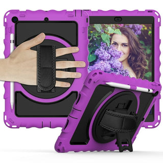 Husa Sigloo, pentru tableta Apple iPad 9th/8th/7th Gen (2021/2020/2019) - Protectie completa, stand, curea umar, suport pen, Violet