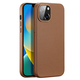 Carcasa DuxDucis GRIT Leather compatibila cu iPhone 14, MagSafe, Maro