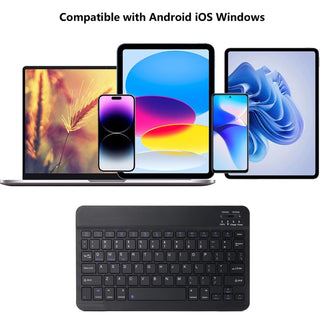 Kit Tastatura + Mouse Wireless Bluetooth Sigloo®, compatibil cu orice tableta, smartphone, laptop, Tv, calculator, Slim, Silentios, Multi-Device (iOS/Android/Windows), Alb