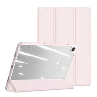Husa premium pentru Samsung Galaxy Tab A11/A9(2025/2023), 8.7", Sigloo, interior de piele sintetica, suport Smart Pen, spatele din policarbonat transparent, rezistent la socuri, Pink