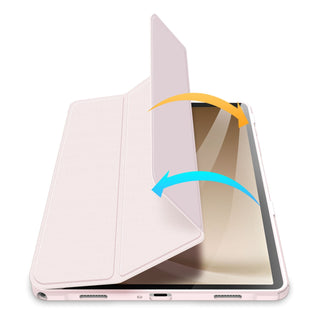 Husa premium pentru Samsung Galaxy Tab A11/A9(2025/2023), 8.7", Sigloo, interior de piele sintetica, suport Smart Pen, spatele din policarbonat transparent, rezistent la socuri, Pink