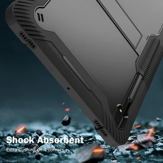 Hus? Shockproof Armor pentru Samsung Galaxy Tab S10/S10Fe/S9/S9Fe, 11" , Sigloo, stand Built-in, Protectie 360, Verde