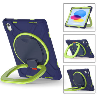 Husa Sigloo pentru Apple iPad Mini 7/6 (2024/2021), 8.3", Protectie Completa, Suport Creion, Stand rotativ, Anti-Soc, Albastru cu verde