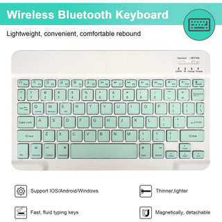 Husa cu tastatura si mouse Wireless, Bluetooth, pentru tableta Lenovo Tab M11 2024 (TB-330FU/TB-330XU/TB-331FC), 11", Sigloo, Green