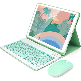 Husa cu tastatura si mouse Wireless, Bluetooth, pentru tableta Lenovo Tab M11 2024 (TB-330FU/TB-330XU/TB-331FC), 11", Sigloo, Green