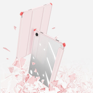 Husa premium pentru Samsung Galaxy Tab S6 Lite (P610/P 613/P615/P619), 10.4", Sigloo, interior de piele sintetica, suport Smart Pen, spatele din policarbonat transparent, rezistent la socuri, Pink