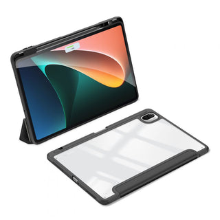 Husa premium pentru Samsung Galaxy Tab A7 (SM-T500/T505/T507), 10.4", Sigloo, interior de piele sintetica, suport Smart Pen, spatele din policarbonat transparent, rezistent la socuri, Black