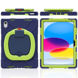 Husa Sigloo pentru Apple iPad Mini 7/6 (2024/2021), 8.3", Protectie Completa, Suport Creion, Stand rotativ, Anti-Soc, Albastru cu verde