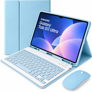 Husă cu Tastatură și Mouse Bluetooth Sigloo pentru Samsung Galaxy Tab S11 Ultra 14.6", Wireless, Blue